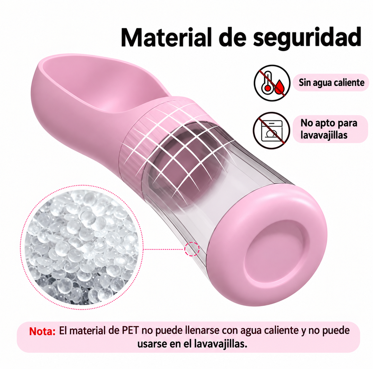 Botella portátil para perros 2 en 1: dispensador de agua con tazón integrado