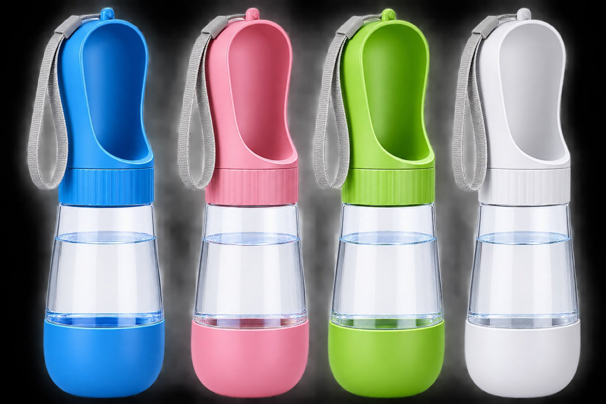 Botella portátil para perros 2 en 1: dispensador de agua con tazón integrado
